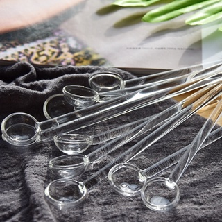 ช้อนคนใส แก้วทนความร้อนสูง borosilicate Glass Spoon Borosilicate Transparent Coffee Spoon