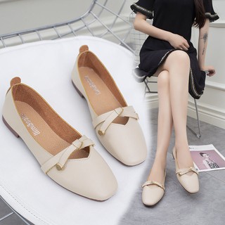 สินค้า รองเท้าผู้หญิงไซส์ใหญ่ฤดูใบไม้ผลิและฤดูใบไม้ร่วงคัทชูส้นหนาสไตล์เกาหลีรองเท้าคัชชูส้นเตี้ย
