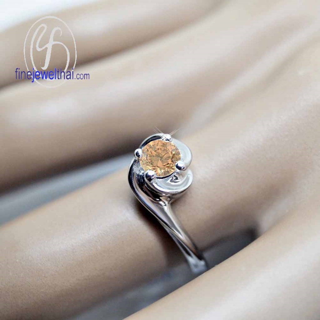 finejewelthai-แหวนซิทริน-ซิทริน-แหวนพลอย-พลอยแท้-พลอยประจำเดือนเกิด-citrine-silver-ring-birthstone-r1288ct