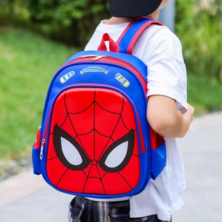 กระเป๋าเด็ก กระเป๋านักเรียนเด็กอนุบาล ลายการ์ตูนสไปเดอร์แมน กันน้ํา  สําหรับเด็กผู้ชาย อายุ 1-6 ปี