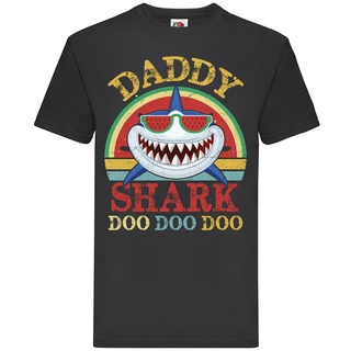 tshirtเสื้อยืดคอกลมฤดูร้อนเสื้อยืดลําลอง ผ้าฝ้าย 100% พิมพ์ลาย Daddy Shark Doo Style 02 สําหรับผู้ชายSto4XL