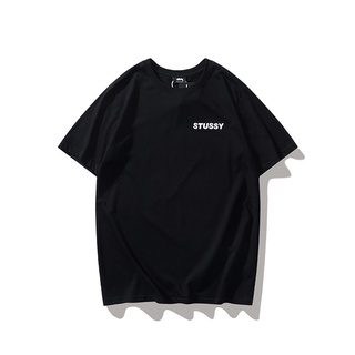 STUSSY เสื้อยืดแขนสั้น ผ้าฝ้าย พิมพ์ลายต้นมะพร้าว แฟชั่นฤดูร้อน สําหรับผู้ชาย และผู้หญิง