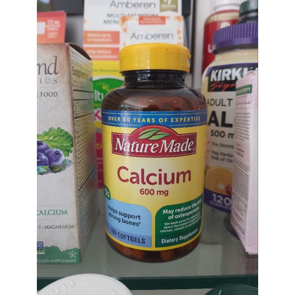 Nature Made Calcium 600 mg with Vitamin D3, Tablets, 220 Count, Mega