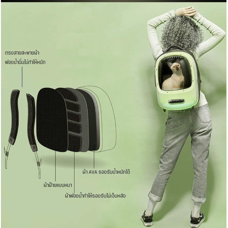 ภาพสินค้าpetkit Breezy Smart Cat Carrier  กระเป๋าแคปซูลแมว กระเป๋าเป้แมวติดแอร์ระบายอากาศ จากร้าน xiaomiclub บน Shopee ภาพที่ 3
