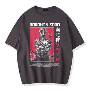 [100% Cotton] เสื้อยืด พิมพ์ลายอนิเมะ RORONOA ZORO STREETWEAR VINTAGE