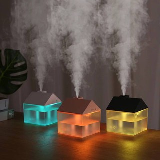 เครื่องทำความชื้น เครื่องพ่นอโลม่าบ้านแบบพกพา Air Humidifier USB แบตเตอรี่ 1200mAh 3in1 LED Light น้ำมันหอมระเหยอโลม่า