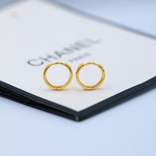 ต่างหูห่วงทอง 10mm พิเศษล็อคแบบสปริง ใส่ง่ายกว่ารุ่นอื่น 👑1คู่ CN Jewelry earings ตุ้มหู ต่างหูแฟชั่น ต่างหูเกาหลี