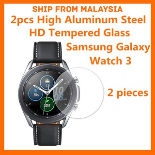 ฟิล์มกระจกนิรภัยกันรอยหน้าจอ HD แบบอลูมิเนียม สําหรับ Samsung Galaxy Watch 3 41 มม. R850 45 มม. R840 [ 2 ชิ้น ]