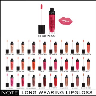 NOTE COSMETICS LONG WEARING LIPGLOSS 18 RED TANGO