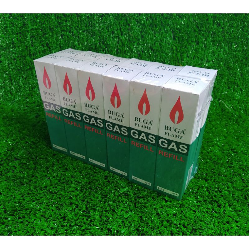 แก๊สไฟแช็ค ขายยกแพ็ค 12 กระป๋อง BUGA Flame GAS บูก้า แก๊สกระป๋องเล็ก ...