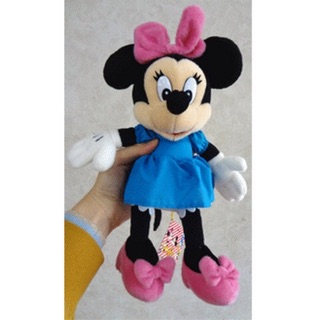 แท้ 100% จากญี่ปุ่น ตุ๊กตา มินนี่ เมาส์ Disney Minnie Mouse Pink Ribbon and Shoes! Blue Dress is So Cute Plush Doll