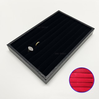 กล่อง-ถาดแหวน ถาดฟูกใส่แหวน ถาดแหวน ถาดเสียบแหวน สีดำ/สีแดง ขนาด 6.5X10,10x14 นิ้ว INCH