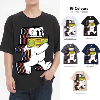 【NEW】เสื้อยืดแขนสั้น พิมพ์ลายมุมมองอเมริกัน ทรงหลวม เหมาะกับฤดูร้อน สไตล์สตรีท สําหรับผู้ชาย