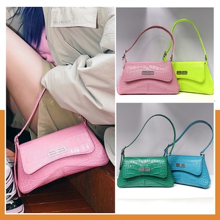 ออริ Balen Small Flap croc-effect leather shoulder bag Original หนังแท้