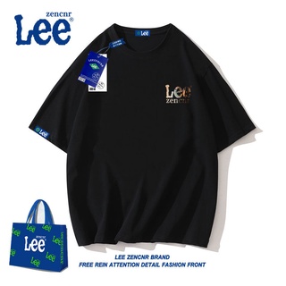 พร้อมส่ง เสื้อยืดแขนสั้น พิมพ์ลายตัวอักษร Lee Co แฟชั่นสําหรับผู้ชาย และผู้หญิง แขนสั้น