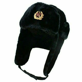 ภาพหน้าปกสินค้าหมวกรัสเซีย หมวกวินเทจ หมวกกันหนาว รัสเซีย สีดำ บุขนอุ่นมาก ที่เกี่ยวข้อง