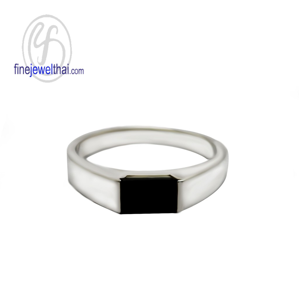 finejewelthai-แหวนนิล-แหวนเงิน-แหวนพลอย-แหวนประจำเดือนเกิด-onyx-silver925-ring-r1004on