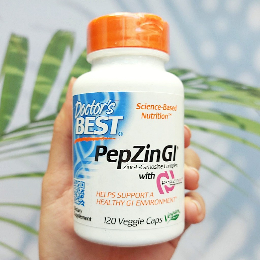 สังกะสี และแอล คาร์โนซีน PepZin GI ZincLCarnosine Complex 120 Veggie