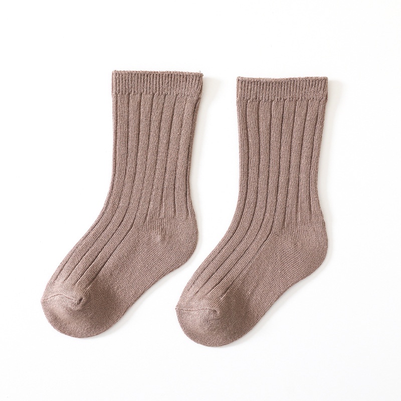 earthtone-bb-ถุงเท้าเด็กสีพื้น-สำหรับเด็กผู้หญิง-และเด็กผู้ชาย