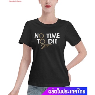 Scarlet Store เสื้อยืดเจมส์บอนด์เสื้อยืดถักฤดูร้อน James Bond 007 T-Shirt Classic Cotton Summer Clothes For Women James