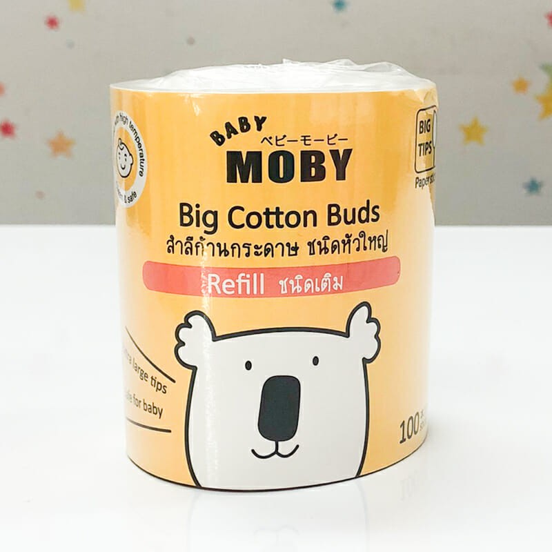 แบ่งขาย1กระปุก-baby-moby-คอตตอนบัต-ชนิดเติม-refill-cotton-buds-มีทั้งแบบหัวเล็กและหัวใหญ่