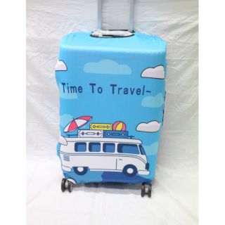 LUGGAGE COVER  ผ้าคลุม ถุงคลุมกระเป๋าเดินทางล้อลาก แบบหนายืดได้มีซิป กันฝุ่น กันรอย sizeM