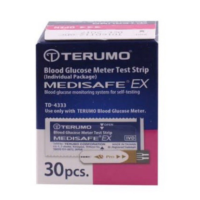 ภาพหน้าปกสินค้าTerumo Medisafe EX Glucose Test Strip เทอรูโม แผ่นตรวจน้ำตาล 30 แผ่น จากร้าน bestvitamins บน Shopee