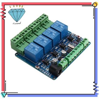 Modbus RTU 4 Channel 12V รีเลย์เอาต์พุตโมดูลสวิทช์อินพุต RS485 / TTL