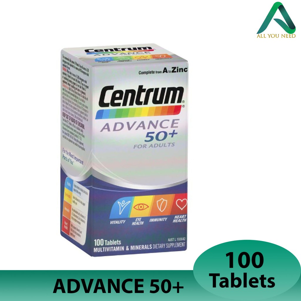 ภาพหน้าปกสินค้าวิตามินรวมสำหรับผู้มีอายุ 50 ปีขึ้นไป Centrum Advance 50+ 100 Tablets /ฉลาก AUST L 193462 จากร้าน missmookda บน Shopee