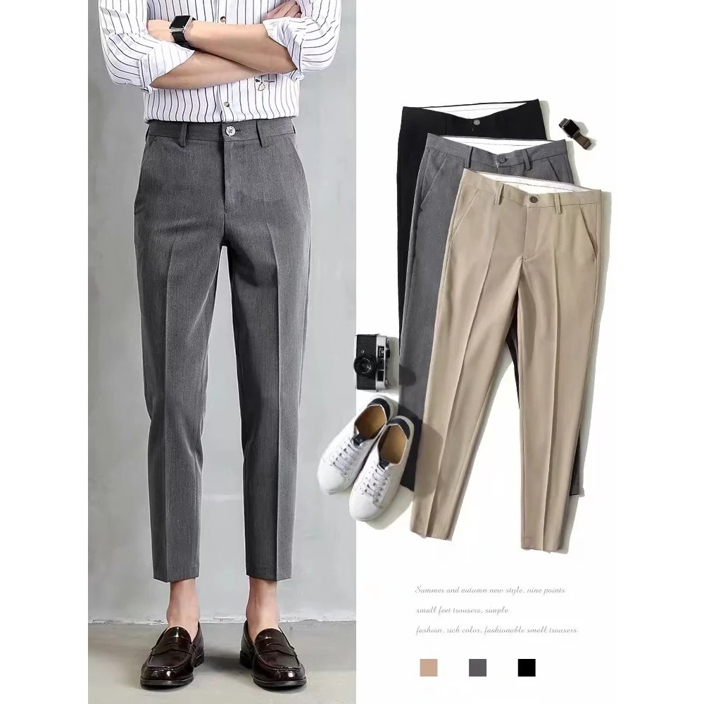 fashion-pants-กางเกงสแล็คชาย-5ส่วน-สไตย์เกาหลี-กางเกงขายาวชาย-x201