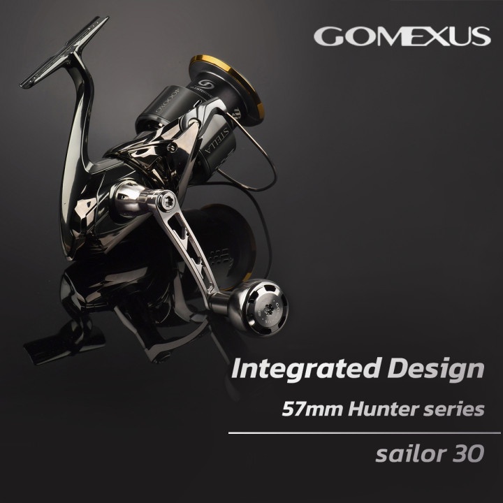 ภาพหน้าปกสินค้าGomexus Hunter มือจับรอกตกปลา 57 มม. สําหรับ Shimano stella Daiwa Garuda Spinning fishing reels LMY-AS30