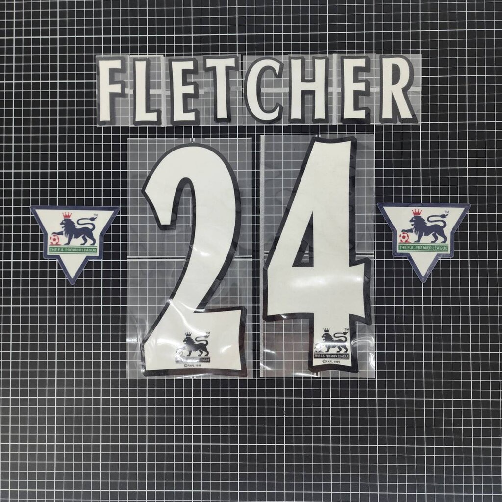 ชุดฟลูออฟชั่น-ชื่อเบอร์-กำมะหยี่-fletcher-24-อาร์มขาว-tm-patch-name-number-1996-2006