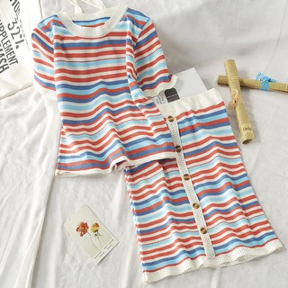 พร้อมส่ง ชุดเซท เสื้อ+กระโปรง **การันตีเหมือนแบบ 100%**