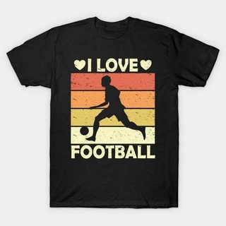 [S-5XL] เสื้อยืด ผ้าฝ้าย พิมพ์ลาย I Love Football Dribbling สีดํา เหมาะกับของขวัญ สําหรับนักฟุตบอล