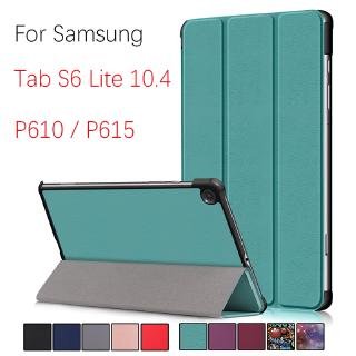 เคสหนัง pu สีพื้นสําหรับ samsung tab s 6 lite 10 . 4 p 610/p615 tablet