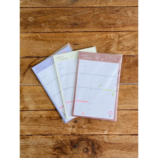พร้อมส่ง-แพลนเนอร์-daily-planner-weekly-planner-1-แพ็ค-40-แผ่น-มี-2-สี-กระดาษโน๊ต