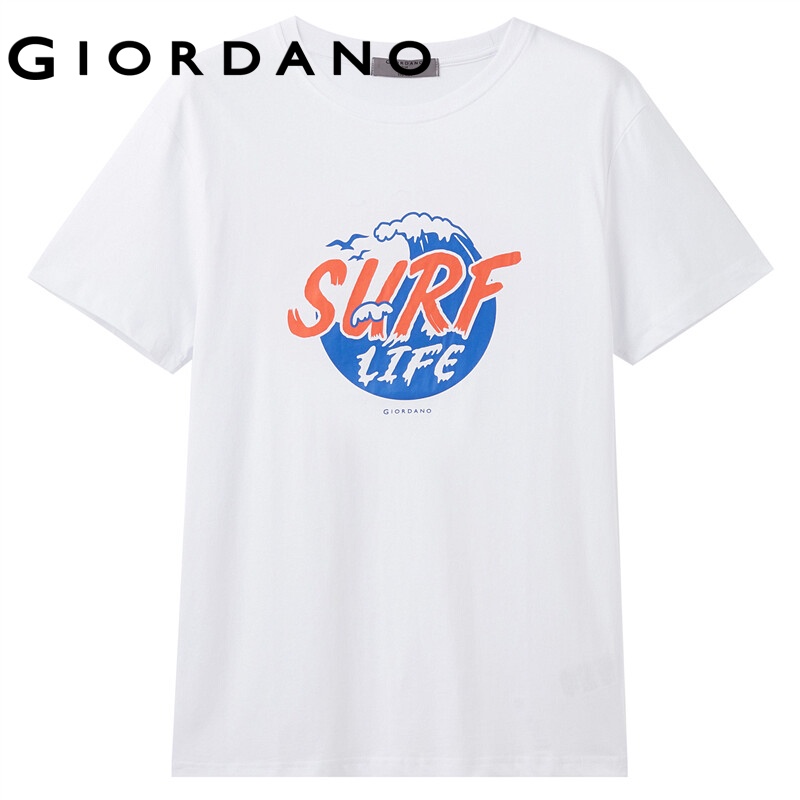 giordano-men-เสื้อยืดแขนสั้นคอกลม-สกรีนลวดลายข้อความ-free-shipping-01089002-bcfa