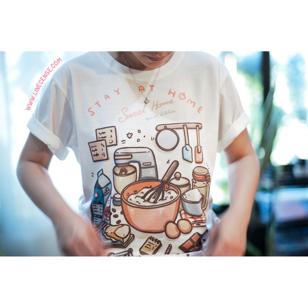 hot-sale-stay-at-home-sweet-home-t-shirt-เสื้อยืด-ลายทำขนม-เบเกอรี่