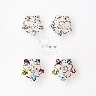 (S925) ต่างหูดาวเพชรเงินแท้ ET76 Sterling Silver CZ Diamond Stud Earrings