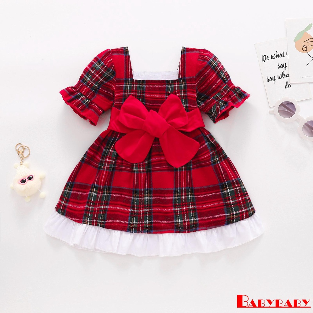 ct-baby-girls-christmas-casual-square-neck-puff-sleeve-bowknot-plaid-dresses