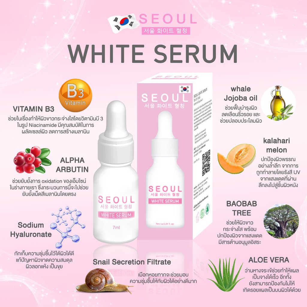 พร้อมส่ง-ถูก-ของแท้-เซรั่มโซล-โซลเซรั่ม-seoulserum-seoul-seoulwhite-ลดสิว-หน้าใส-เซรั่มหน้าใส