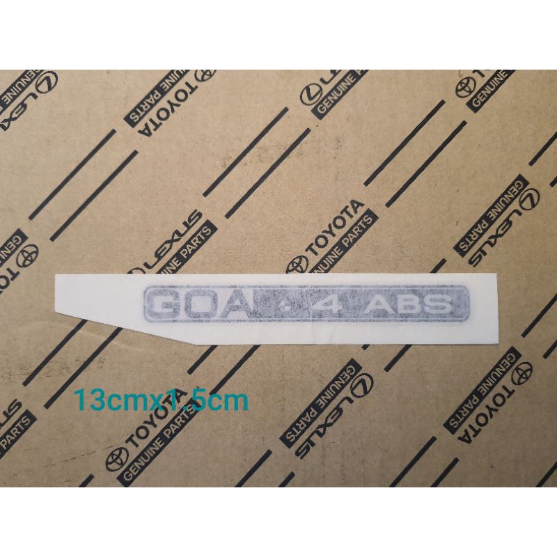 สติกเกอร์ GOA 4ABS ใส่ Toyota Tiger ของแท้ | Shopee Thailand