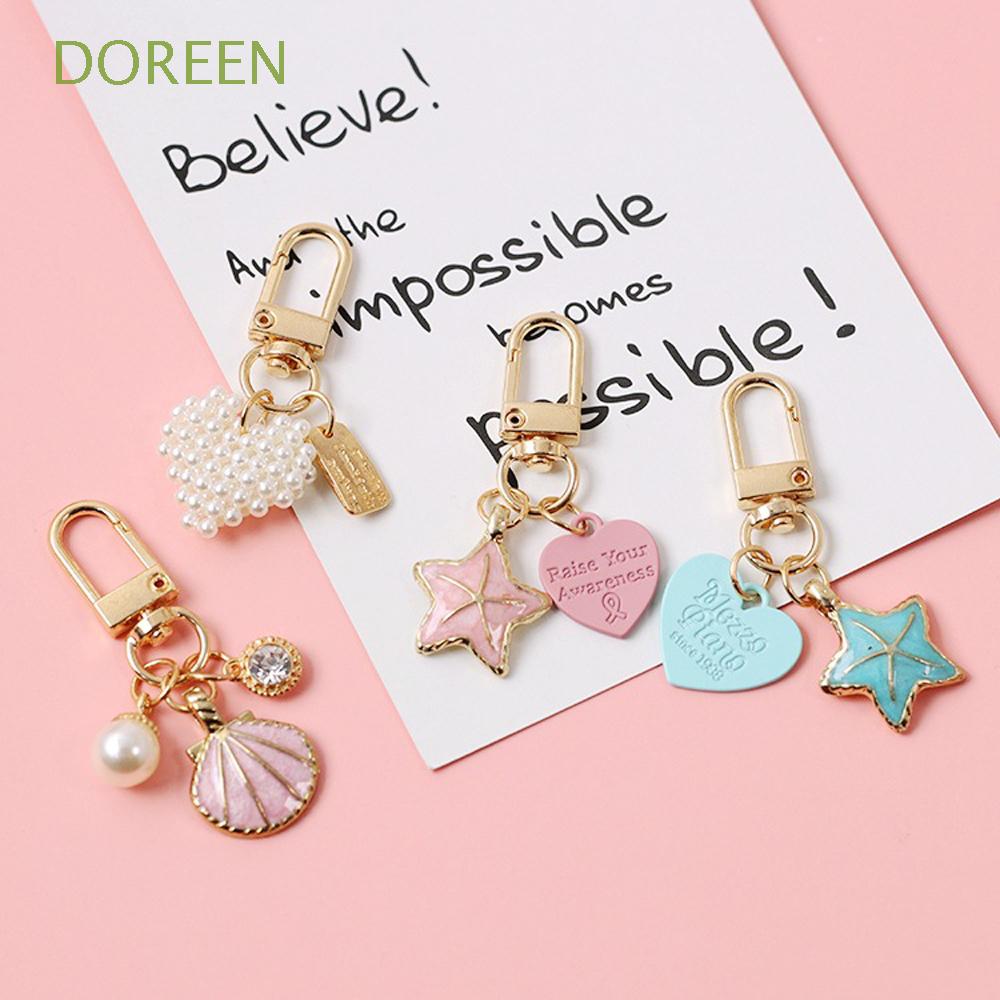 charms-doreen-พวงกุญแจจี้รูปหัวใจประดับมุกเทียมเครื่องประดับ