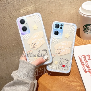 เคสโทรศัพท์ OPPO Reno 7 Z / A76 Handphone Casing Cartoon Cute Love Bear Phone Case Soft Shockproof Transparent Reno7 Z 7Z Reno7Z OPPOA76 Back Cover