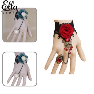 Ellastore123 สร้อยข้อมือแหวนมุก Faux ประดับมุกเทียมเครื่องประดับ