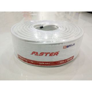 สาย Faster SStar RG-6U 100 เมตร ชีลล์ 60% (สีขาว)