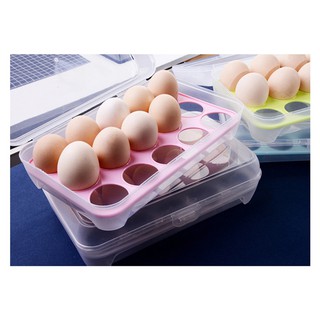 15 ช่อง มีให้เลือก 4 สี กล่องเก็บไข่ กล่องใส่ไข่ พร้อมฝาปิด วางซ้อนกันได้ แช่ในตู้เย็น ที่เก็บไข่ ถาดเก็บไข่ ใช้ง่ายสะดว