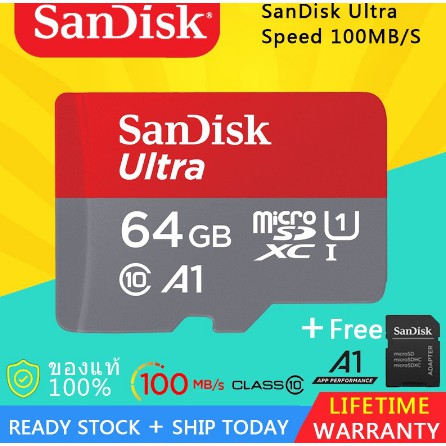 การ์ดหน่วยความจํา-micro-sdxc-64-gb-128-gb-256-gb-100mb-s-class-10