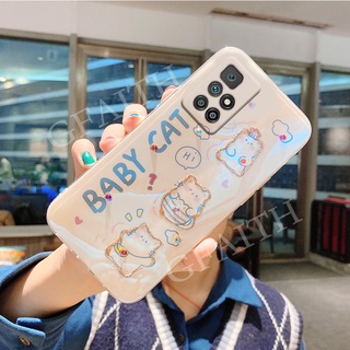2021 New เคสโทรศัพท์ Xiaomi Redmi 10 Note10 Note 10Pro 10S 5G 4G 9T Soft Phone Casing ins Glitter Rhinestone Cartoon Cute Cat Animal Bling Cover Case เคส Redme Redmi10 Note10 Pro Note10S