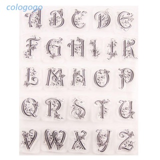 Colo แสตมป์ซิลิโคนใส ลายนูน รูปตัวอักษร สําหรับตกแต่งสมุดภาพ อัลบั้มรูปภาพ กระดาษการ์ด งานฝีมือ DIY